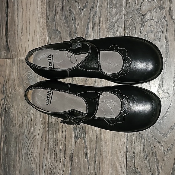 Earth Mary Jane low-wedge heels black leather size 41 comfy (i4) - Picture 5 of 8